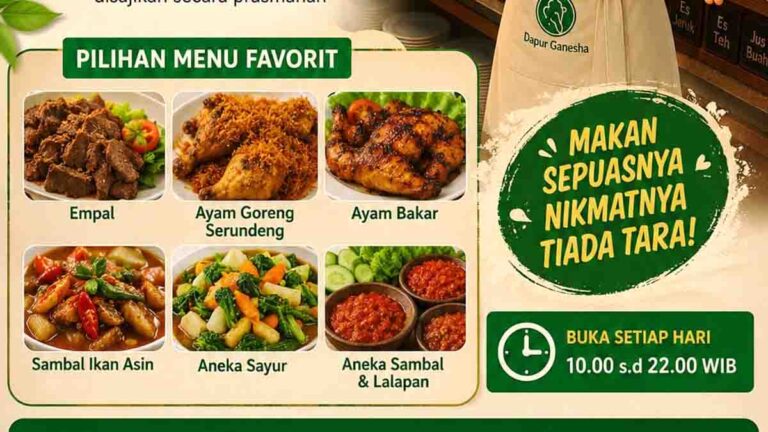 Dapur Ganesha Tawarkan Sensasi Prasmanan Rumahan dengan Beragam Menu Favorit